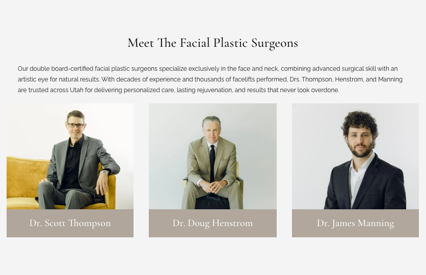 Utah Facial Plastics Meet the Surgeons